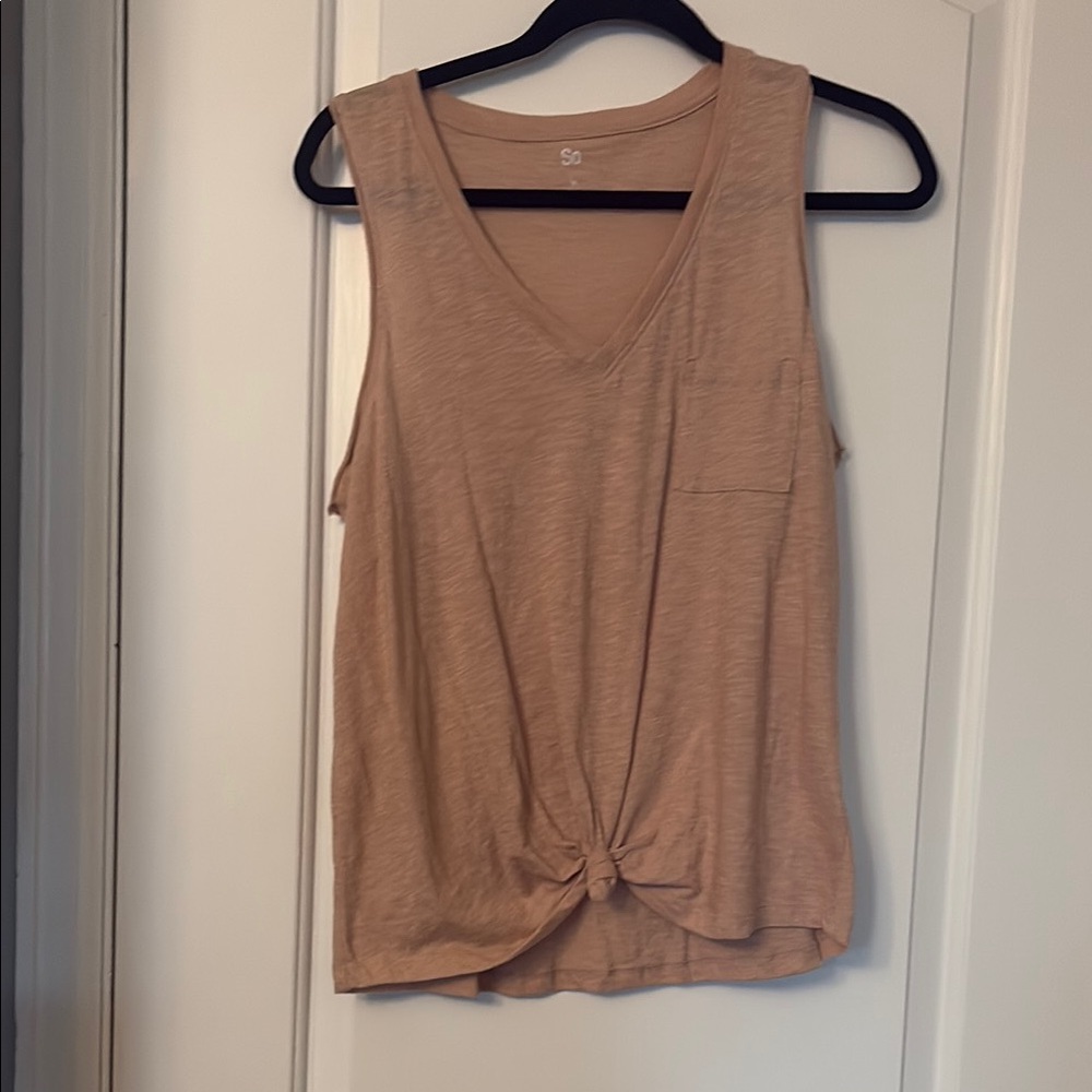 Blush Sleeveless Top with Knot Detail